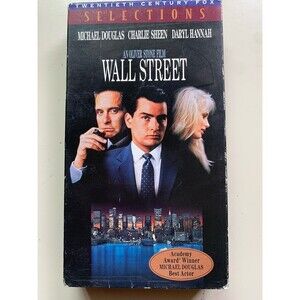 Wall Street (VHS, 1987) Michael Douglas Charlie Sheen Daryl Hannah EUC